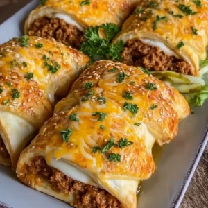 Cheesy Crescent Roll Cheeseburger