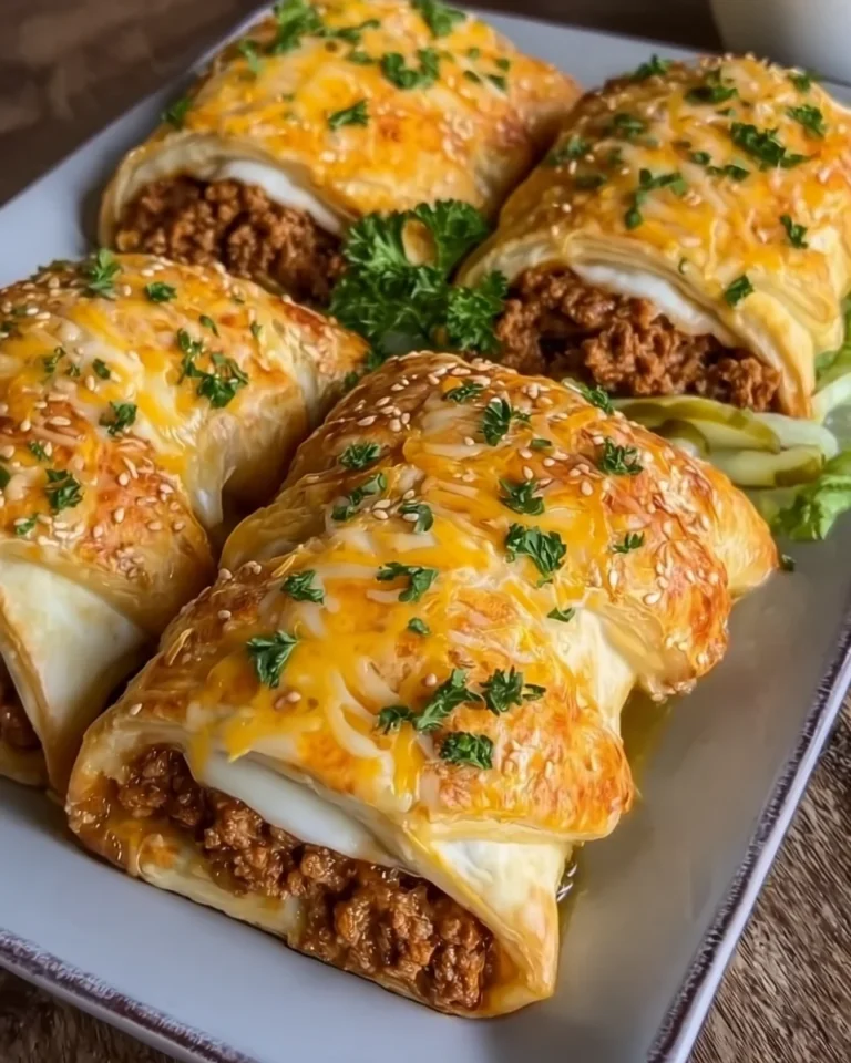 Cheesy Crescent Roll Cheeseburger