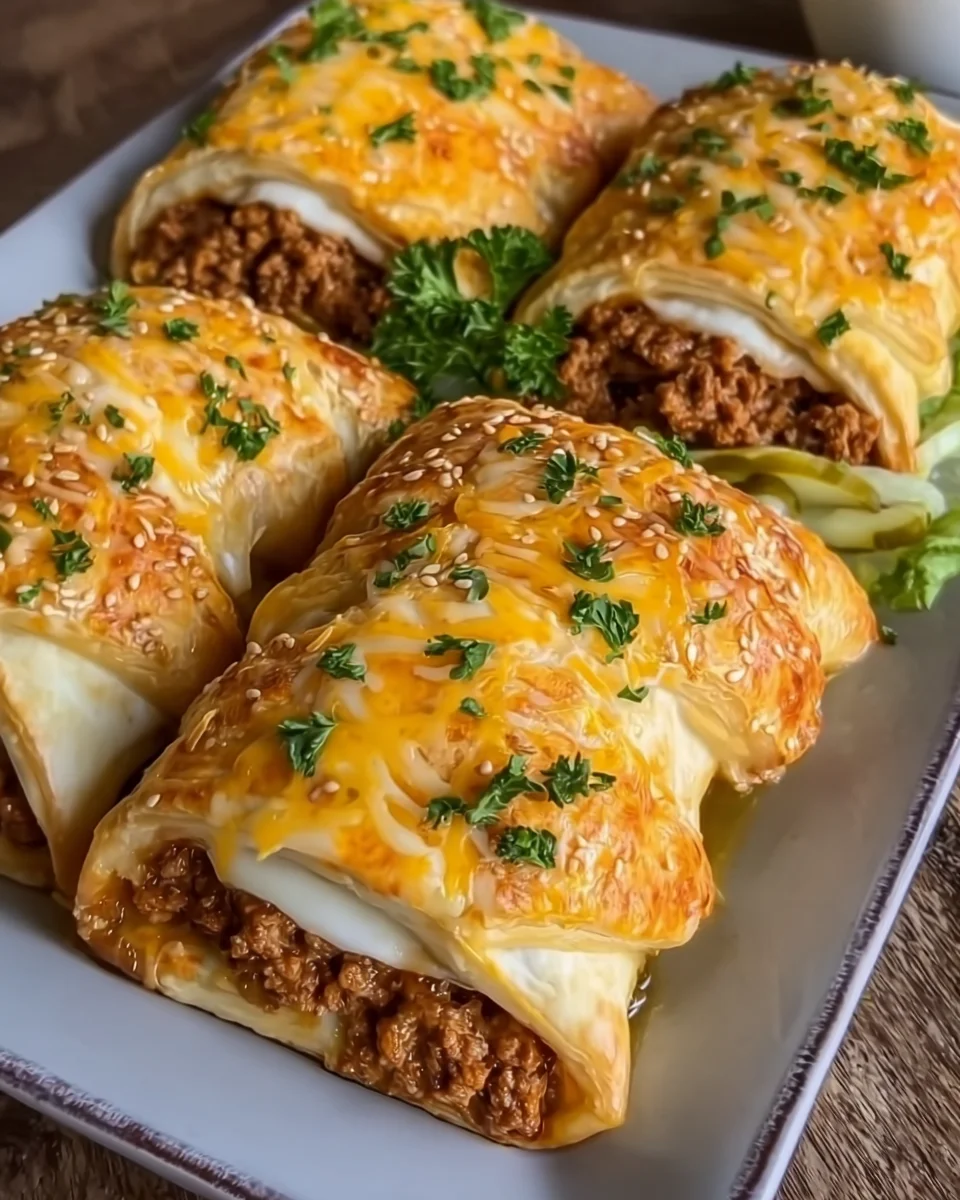 Cheesy Crescent Roll Cheeseburger