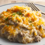 Cheesy Ground Beef and Rice Casserole