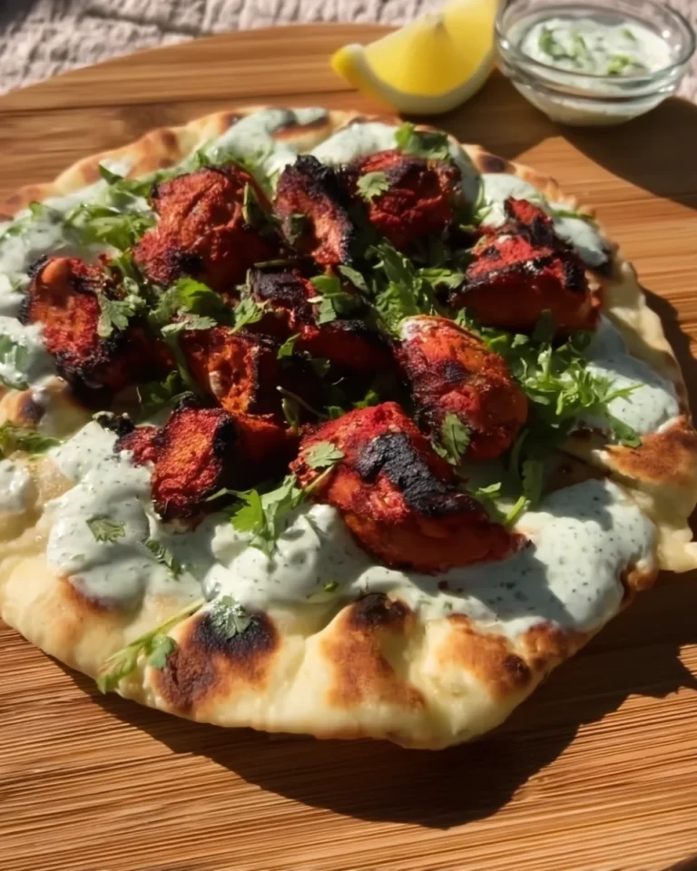 Chicken Tikka Garlic Flatbread