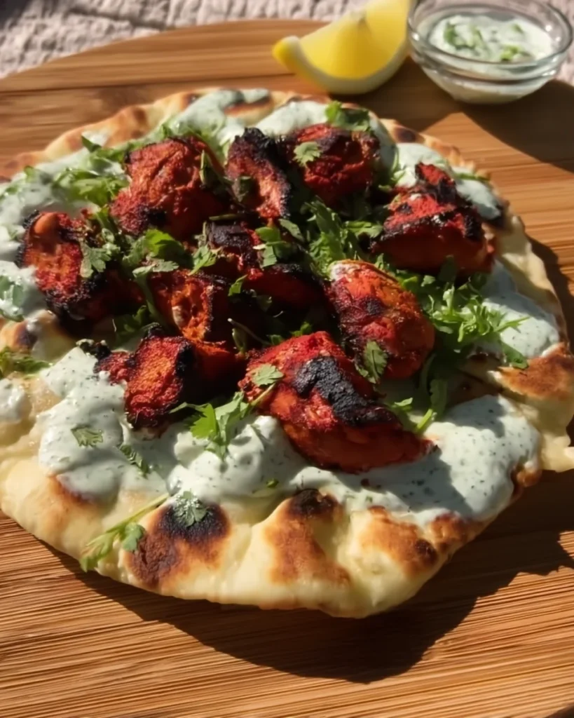 Chicken Tikka Garlic Flatbread