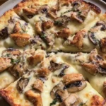 Chicken & Mushroom Alfredo Pizza