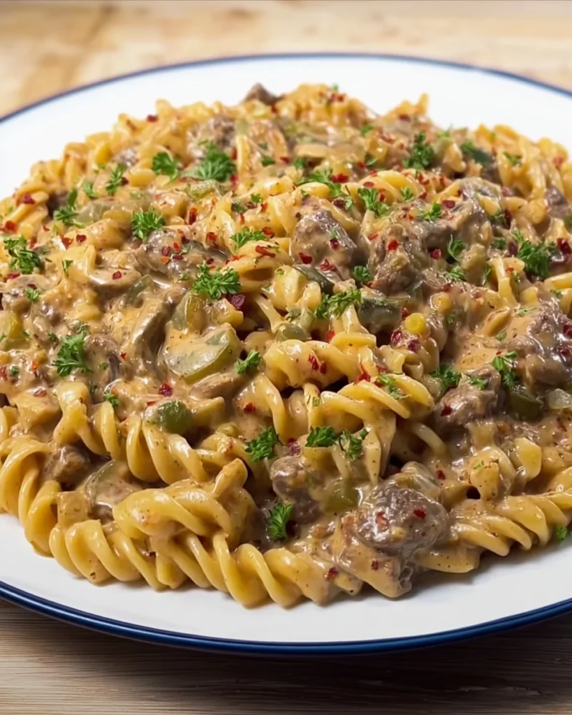 Creamy Philly Cheesesteak Pasta
