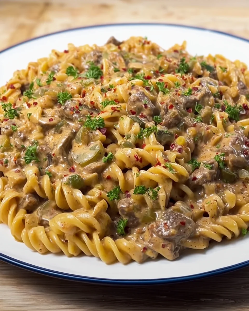 Creamy Philly Cheesesteak Pasta