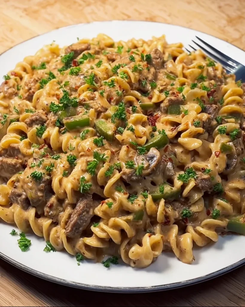 Creamy Philly Cheesesteak Pasta