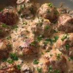 Creamy Turkey Meatballs with Mushroom Sauce