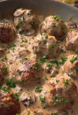 Creamy Turkey Meatballs with Mushroom Sauce
