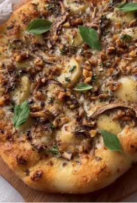 Fungi Truffle Pizza with Garlic Confit & Walnuts