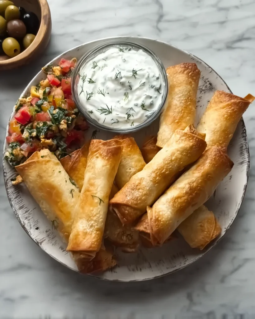 Greek chicken taquitos