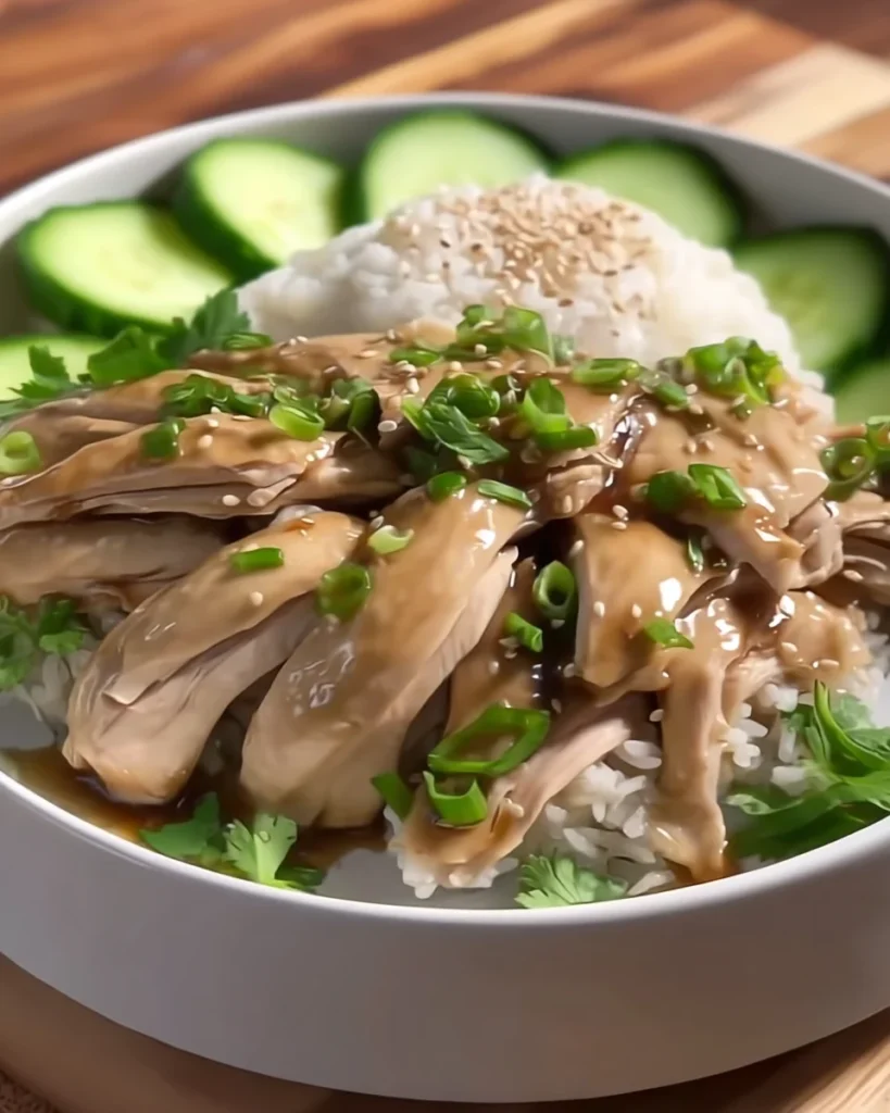 Poached Chinese Chicken with Ginger Scallion Sauce