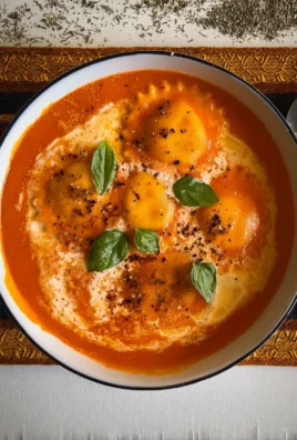Roasted Red Pepper Ravioli Soup