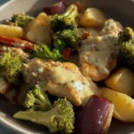 SHEET PAN HONEY MUSTARD CHICKEN THIGHS AND VEGGIES