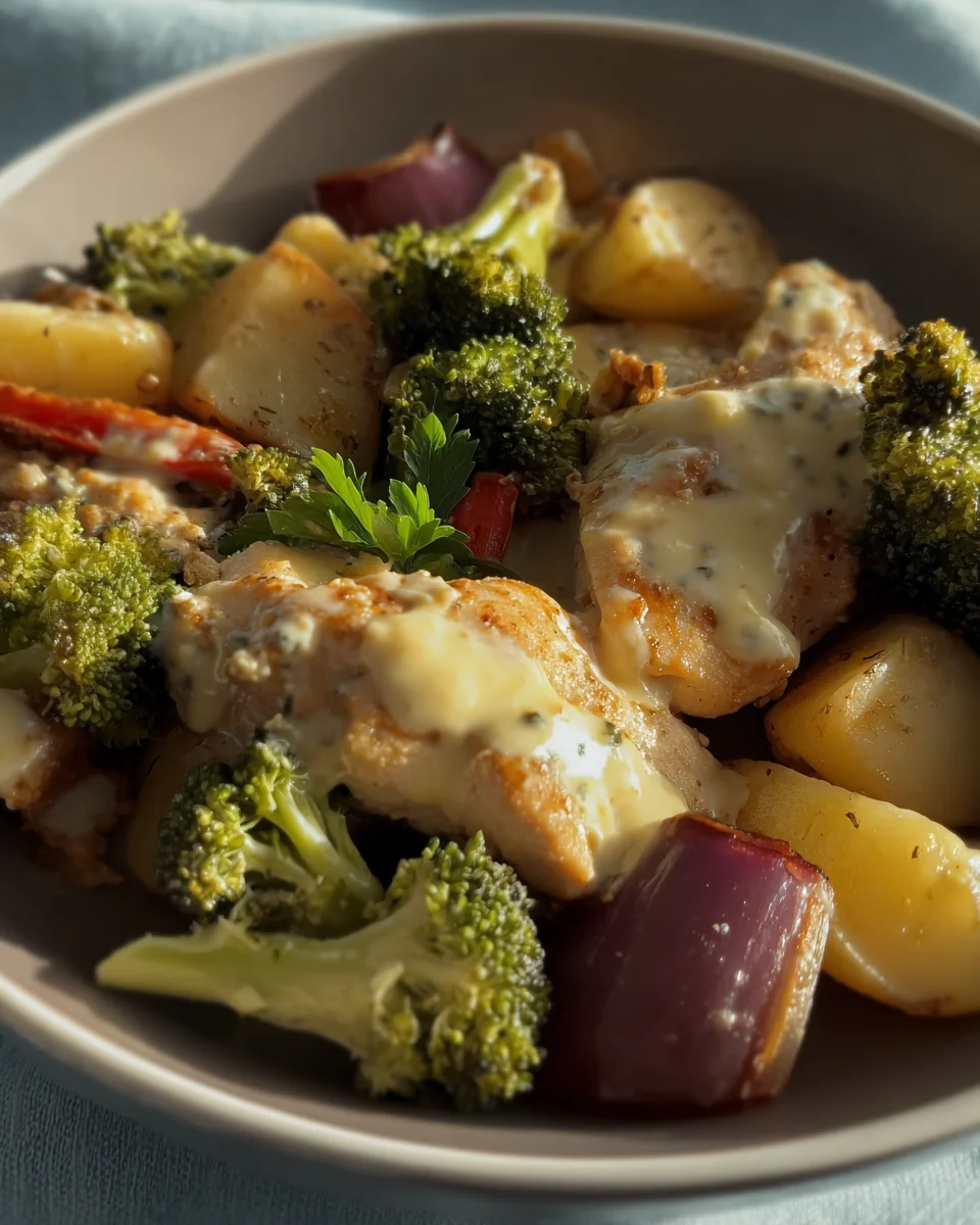 SHEET PAN HONEY MUSTARD CHICKEN THIGHS AND VEGGIES