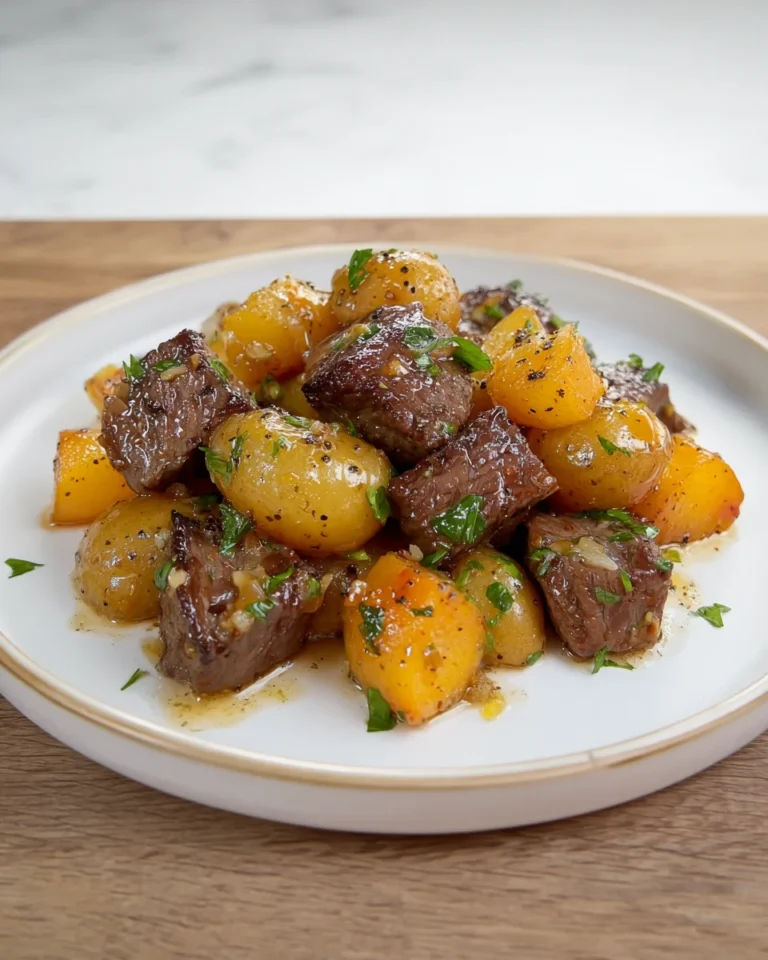 Steak Bites & Garlic Butter Potatoes