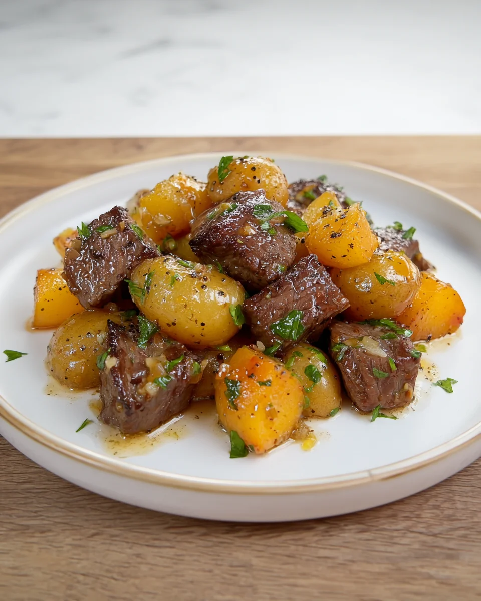 Steak Bites & Garlic Butter Potatoes