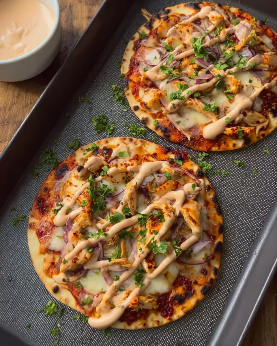 harissa chicken flatbreads