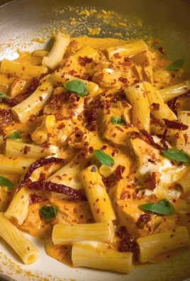 spicy chicken and mozzarella pasta