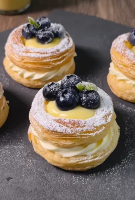 Blueberry Pastry Rings with Vanilla Cream Filling