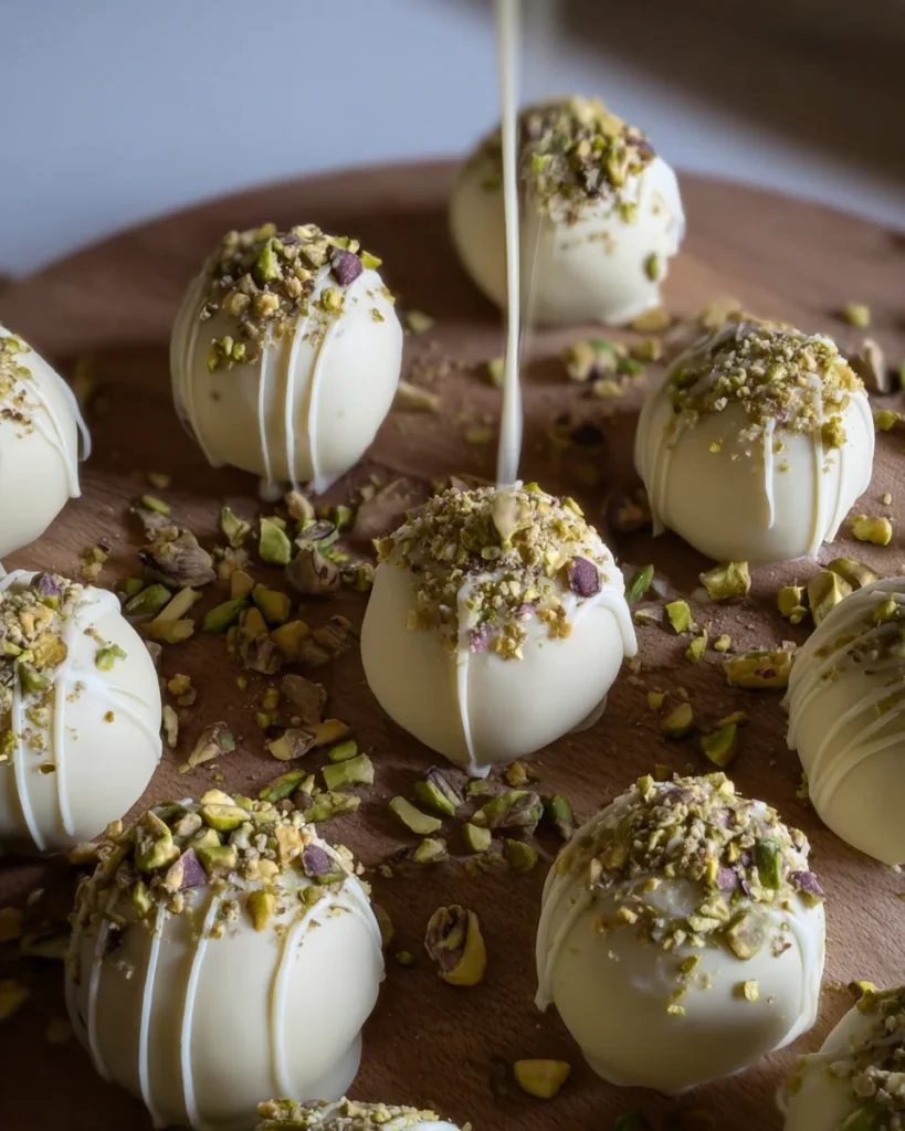 Divine White Chocolate and Pistachio Truffles