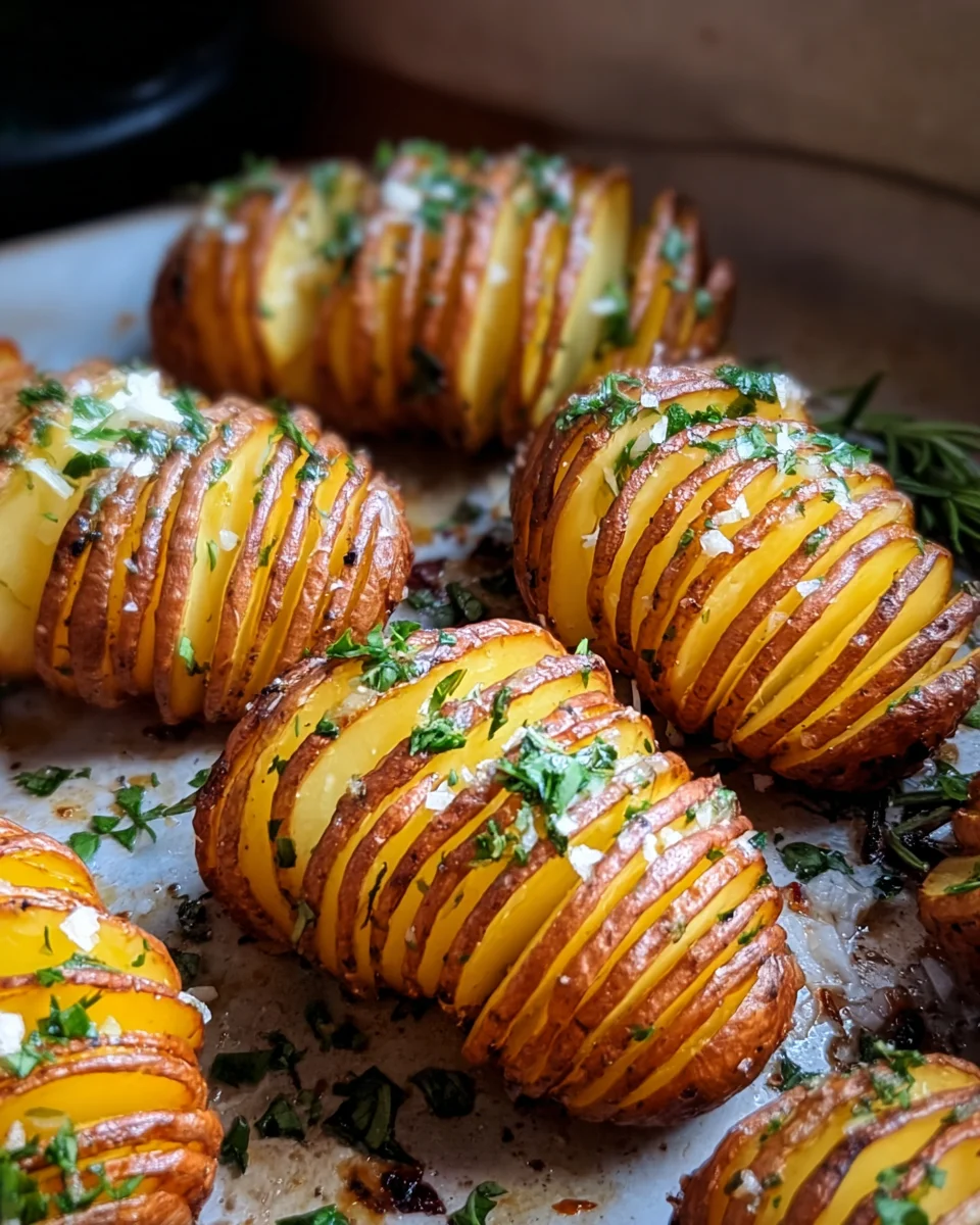Garlic Herb Hasselback Potatoes
