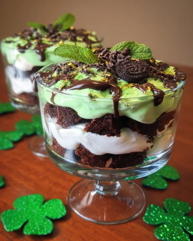 St. Patrick's Day Brownie Trifle