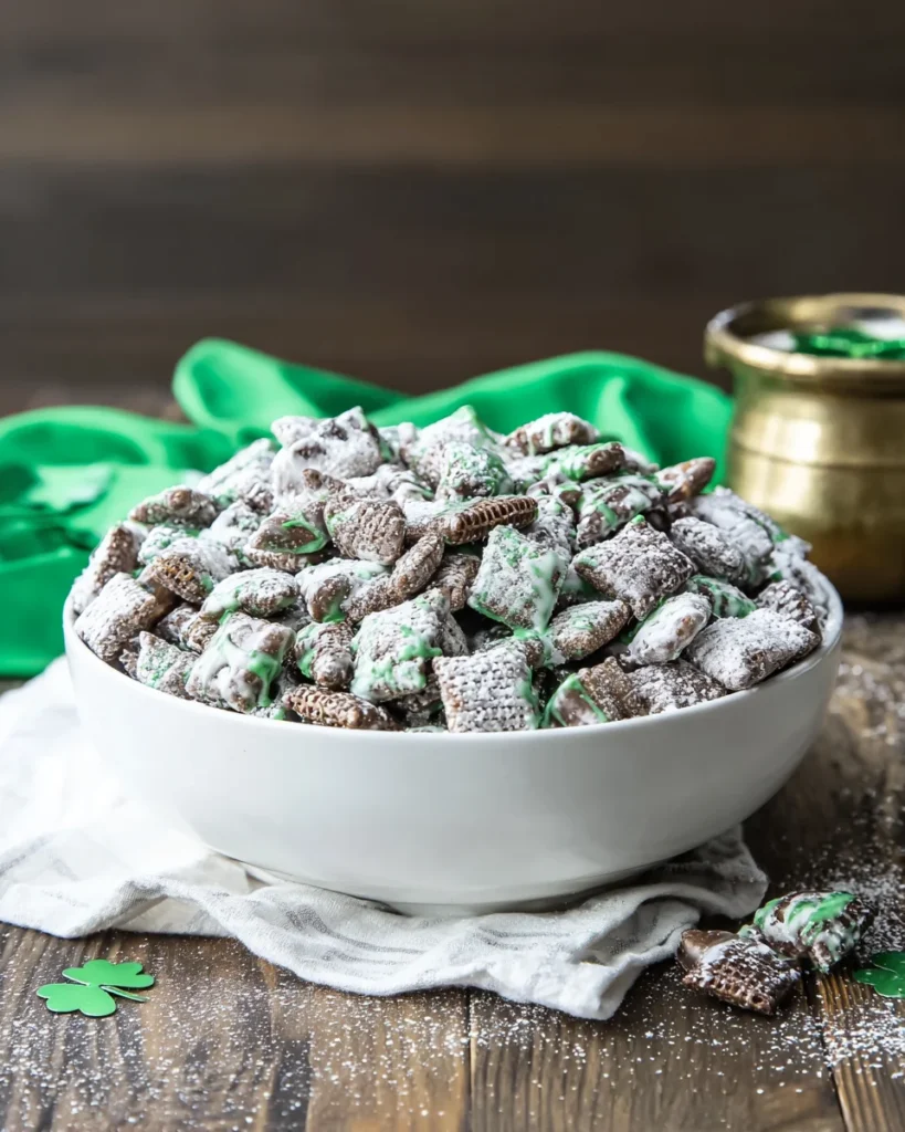St. Patrick’s Day Chocolate Mint Muddy Buddies