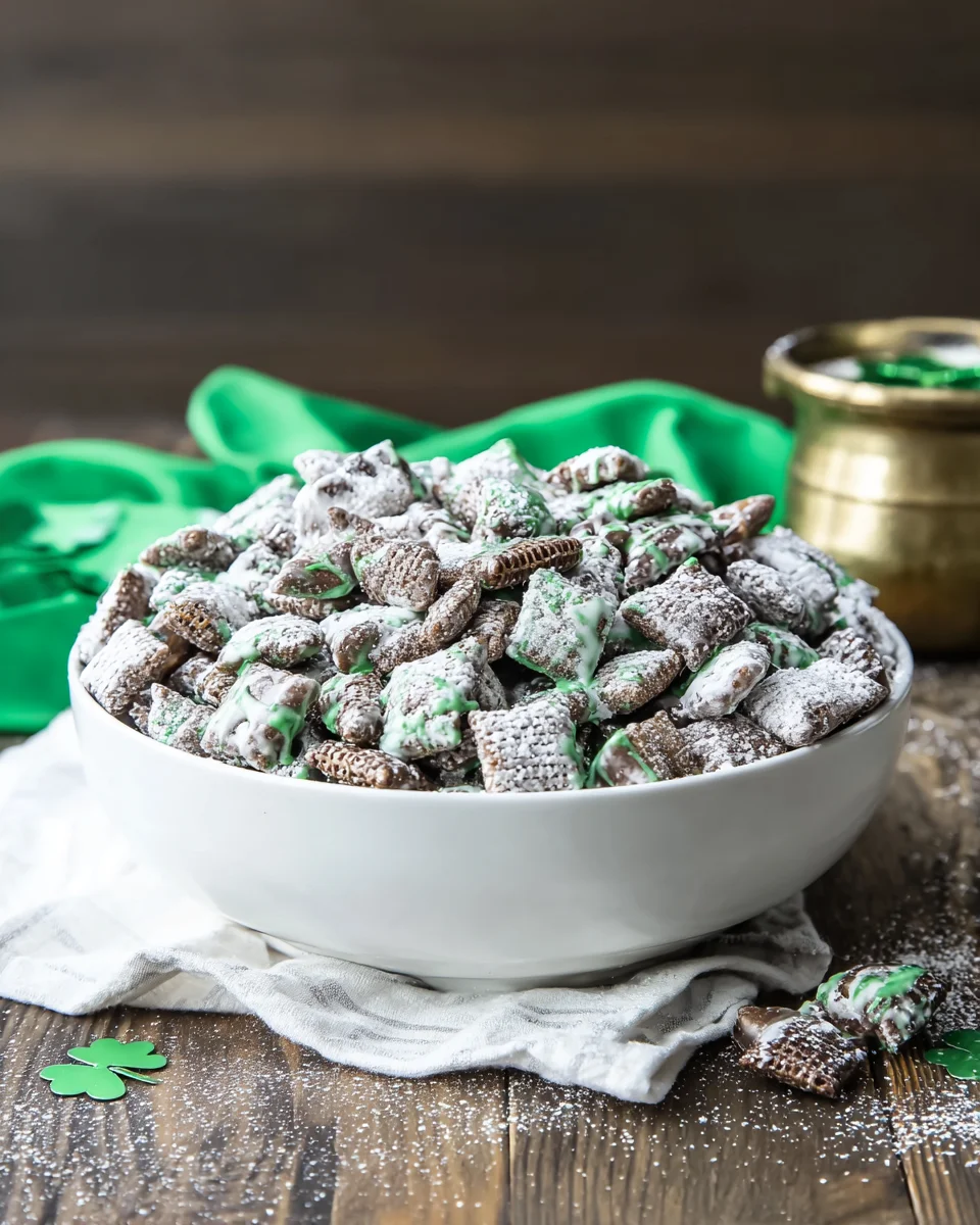 St. Patrick’s Day Chocolate Mint Muddy Buddies