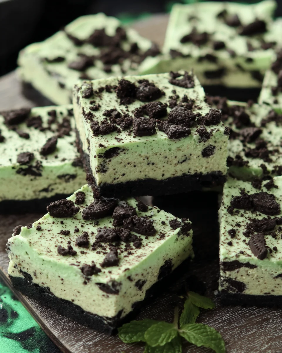 St. Patrick’s Day Mint Oreo Cheesecake Bars