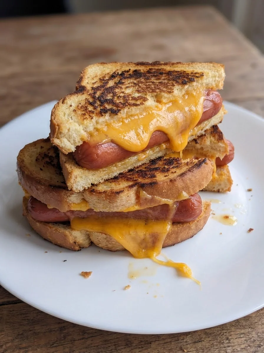Air Fryer Grilled Cheese Hot Dog