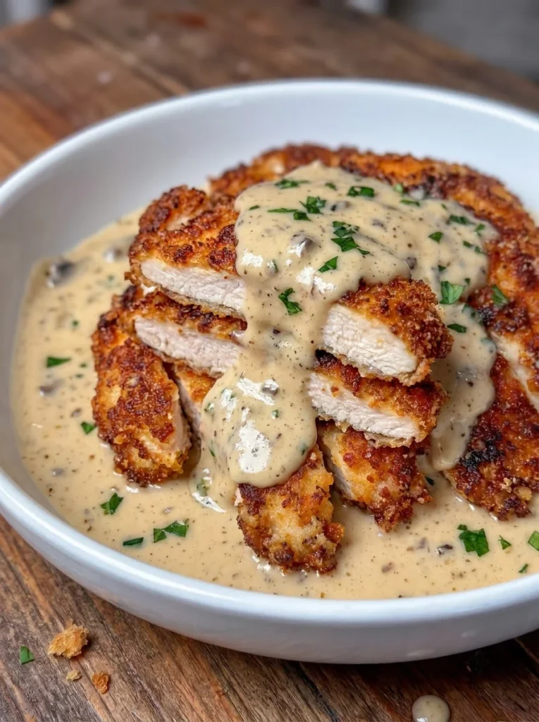 Crispy Chicken with Cream Sauce