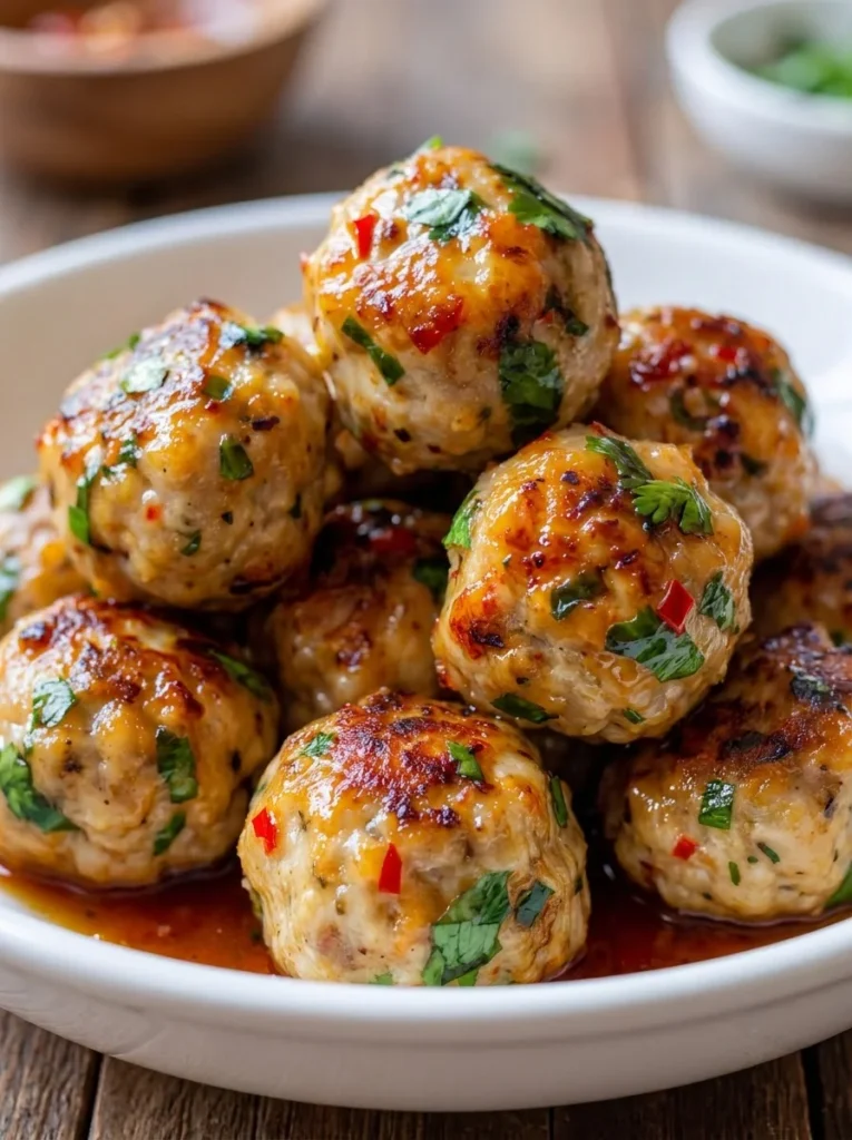 Easy Thai Baked Chicken Meatballs