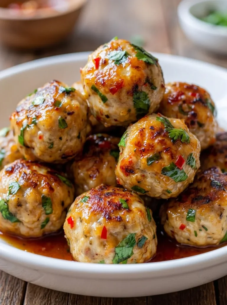 Easy Thai Baked Chicken Meatballs