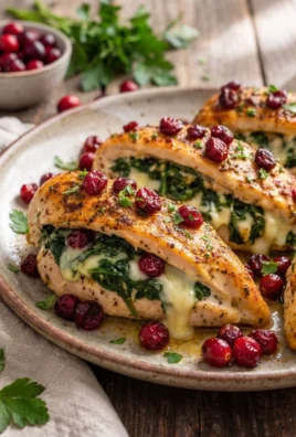 Cranberry Spinach Stuffed Chicken Breasts