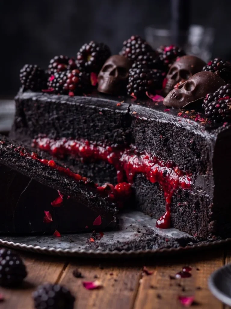 Gothic Blackberry Skull Cake