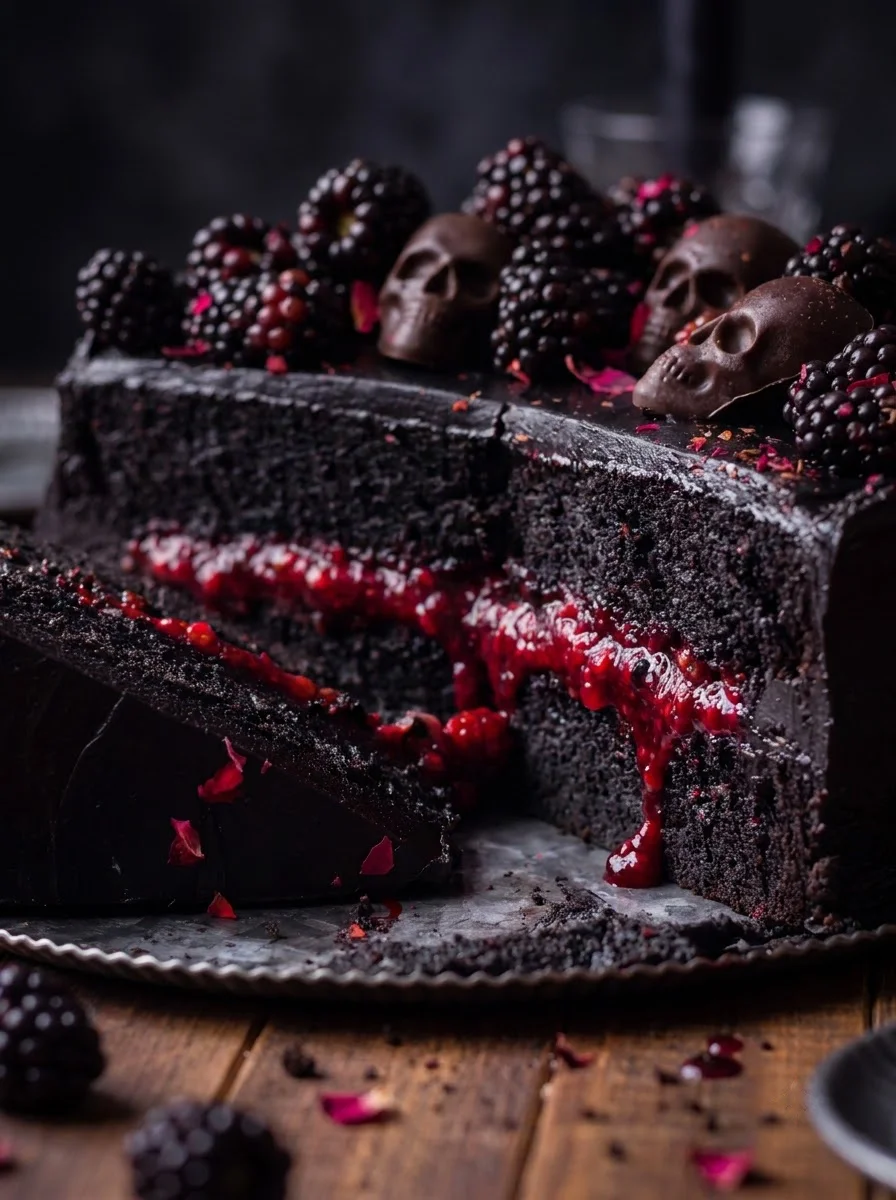 Gothic Blackberry Skull Cake