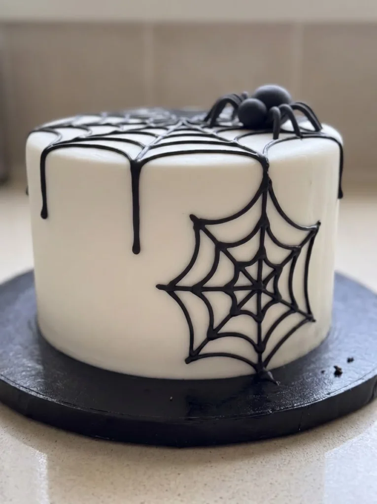 Spiderweb Halloween Cake