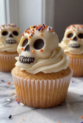 Spooky Skull Cupcakes